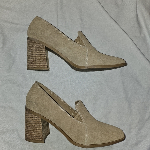 Beige Suede Heels - Picture 2 of 7